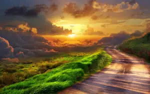 Empty Road Heaven Background