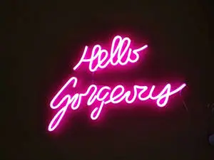 Hello Gorgeous Neon Pink Greeting