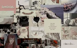 Indie Aesthetic Laptop Feminine Collage