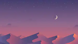 Indie Aesthetic Laptop Sand Dunes Below Crescent Moon