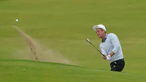 Jesper Parnevik Hitting Golf Ball