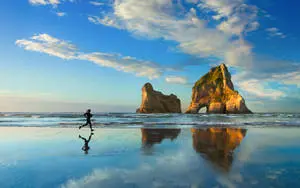 Jogging By Beach Original Windows