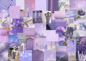 a collage of purple pictures and photos