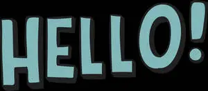 Light Blue Hello Typography Design