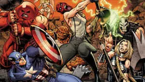 Captain America And Villains Of Marvel Comics 2560x1440