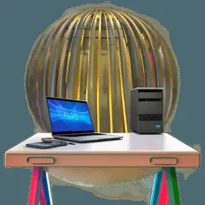 Minimalist Computer Desk PNG llo1