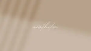 a beige background with the word aesthetic
