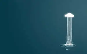 A clean and modern minimalist desktop with a calming blue background