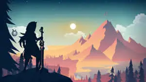 the silhouette of a man standing on top of a mountain
