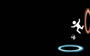 Minimalist Desktop Man Through Portal