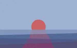 Minimalist Desktop Sunset In The Ocean