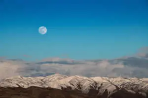 Moon Snow Capped Mountains Picture