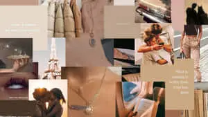 a collage of photos of people and a woman