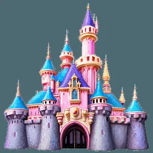Pastel Disneyland Castle Art PNG ogw56