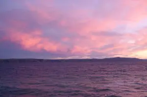 Pink Sunset Over Sea