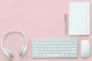 Pink Workspace Blogging Backdrop