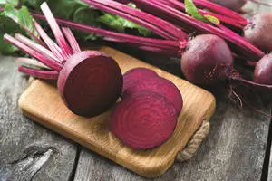 Slicing Fresh Purple Beetroot