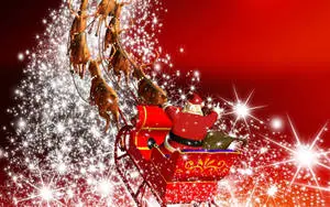Red Sparkling Cool Christmas Desktop