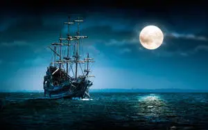 Ship With Full Moon