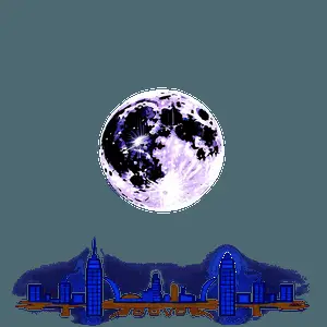 Skyline and Full Moon PNG bgq53