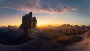 Sunset Behind Mountain Professional Desktop