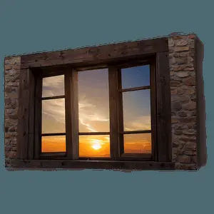 Sunset Through Window PNG 16
