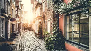 Enchanting European Street Travel Laptop