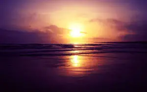 a sunset on the beach