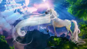 White Unicorn Aesthetic Painting