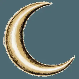 Vintage Crescent Moon PNG evg