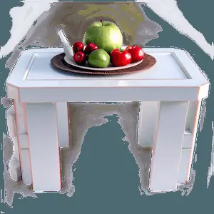 White Table 3D View PNG 06122024