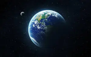 World Globe And Moon From Space 4k